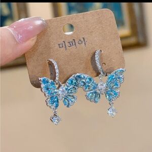 925 Silver Needles, Hypoallergenic, Zircon Design Style